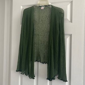 Fairycore Green Mesh Cardigan with Lettuce Hem!